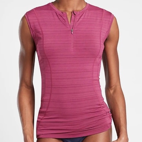 Athleta Tops - Athleta Pacifica Illume Fitted Tank Top 1/4 Zip Vintage Plum Purple Size Large